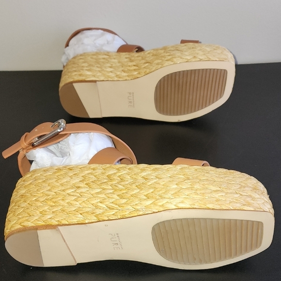 Donna Morgan Tan Espadrilles with Platform Sole and Leather Straps - Picture 7 of 9